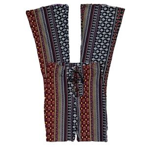 Bonded Janis Joplin Floral Paisley Print Flare Polyester Pants